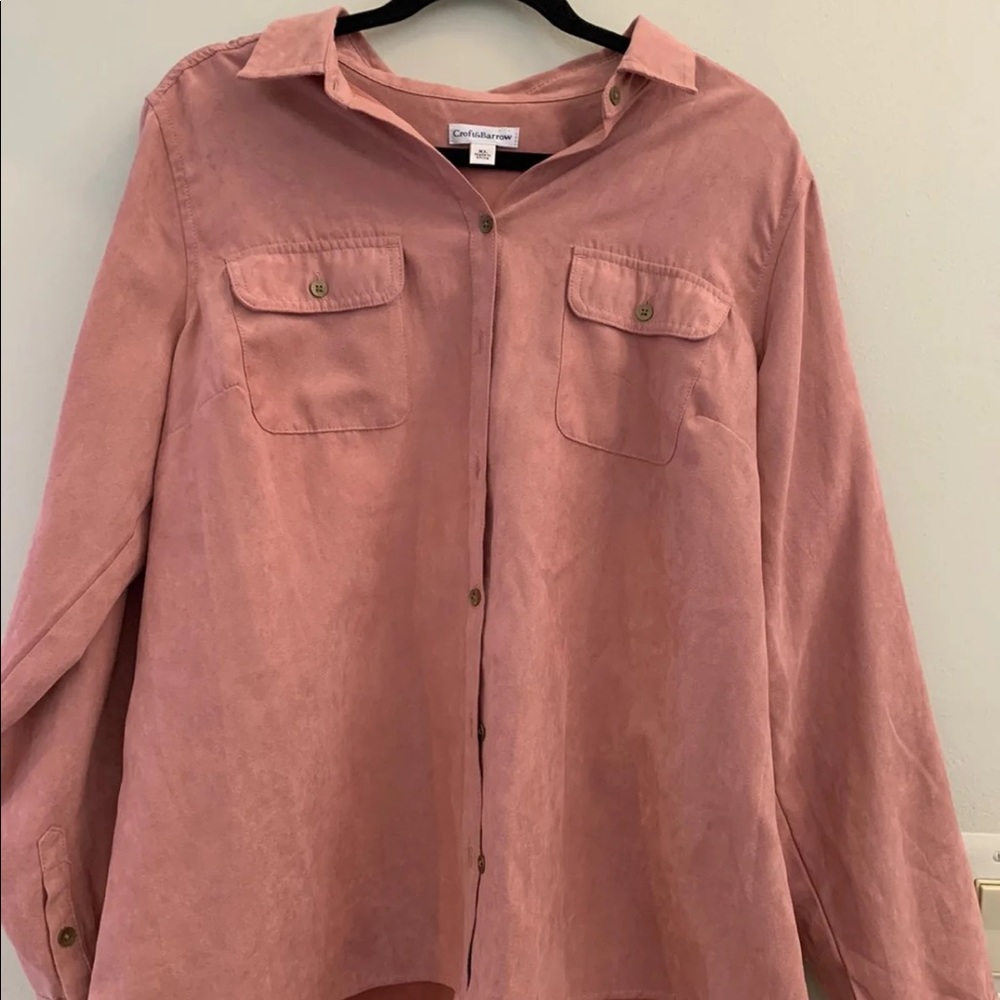 Pink Suede Button Up - Picture 2 of 2